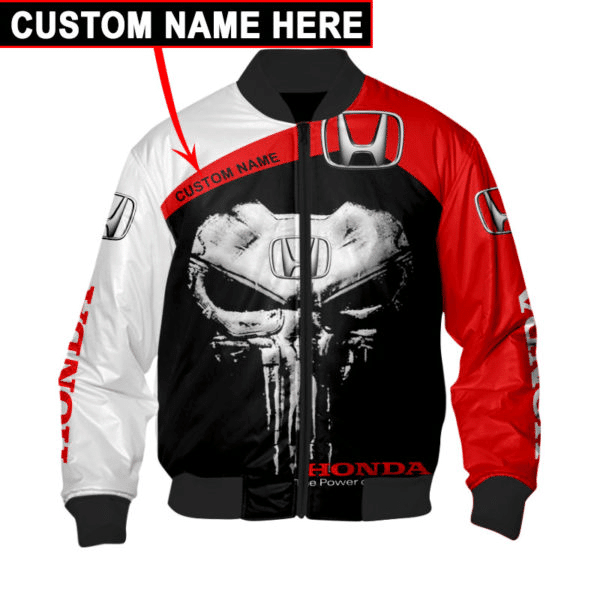 Honda Motor Personalized 3 Fan Gift, Honda Motor Bomber Jacket | Automotive Jacket for Men & Women | Car Fan Gift