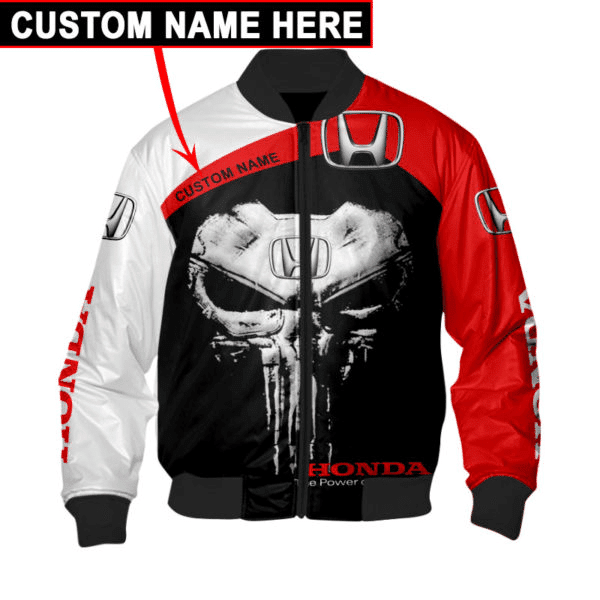 Honda Motor Personalized 3 Fan Gift, Honda Motor Bomber Jacket | Automotive Jacket for Men & Women | Car Fan Gift