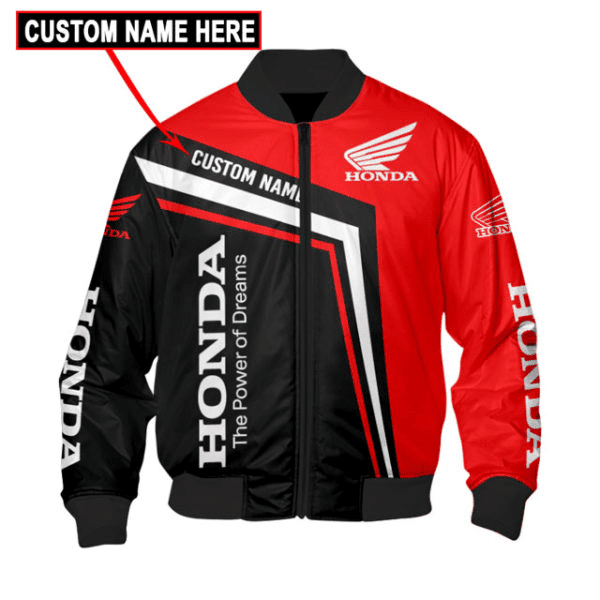Honda Motor Personalized 5 Fan Gift, Honda Motor Bomber Jacket | Automotive Jacket for Men & Women | Car Fan Gift