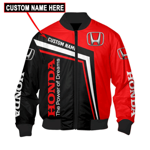 Honda Motor Personalized 6 Fan Gift, Honda Motor Bomber Jacket | Automotive Jacket for Men & Women | Car Fan Gift