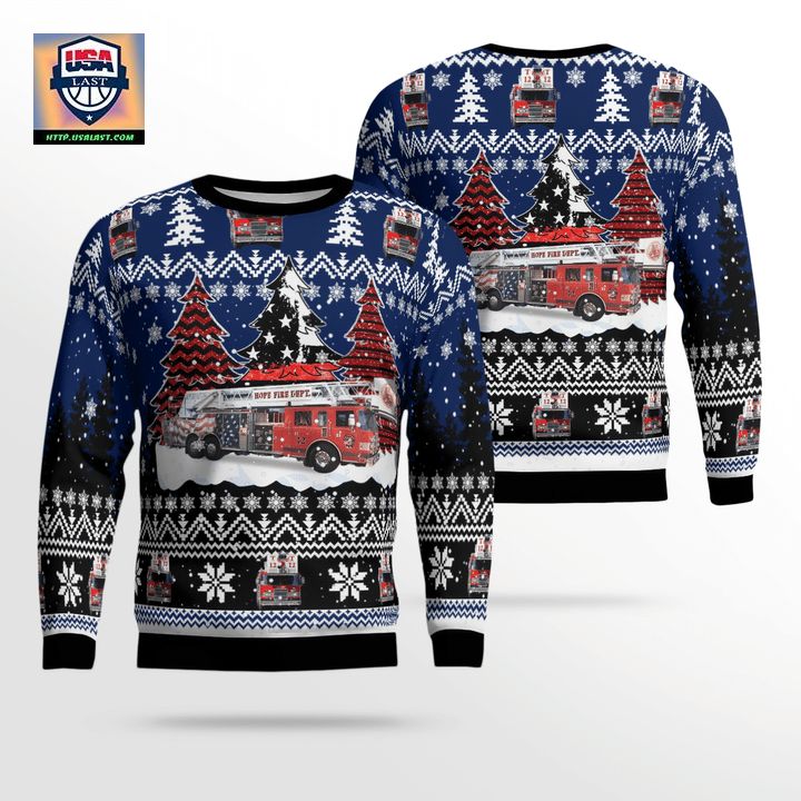 Hope Volunteer Fire Department Indiana AOP Christmas Sweater