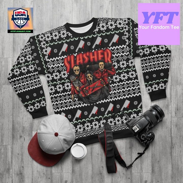 Horror Lover Slasher Funny Thanksgiving Day Fall 3d Ugly Christmas Sweater