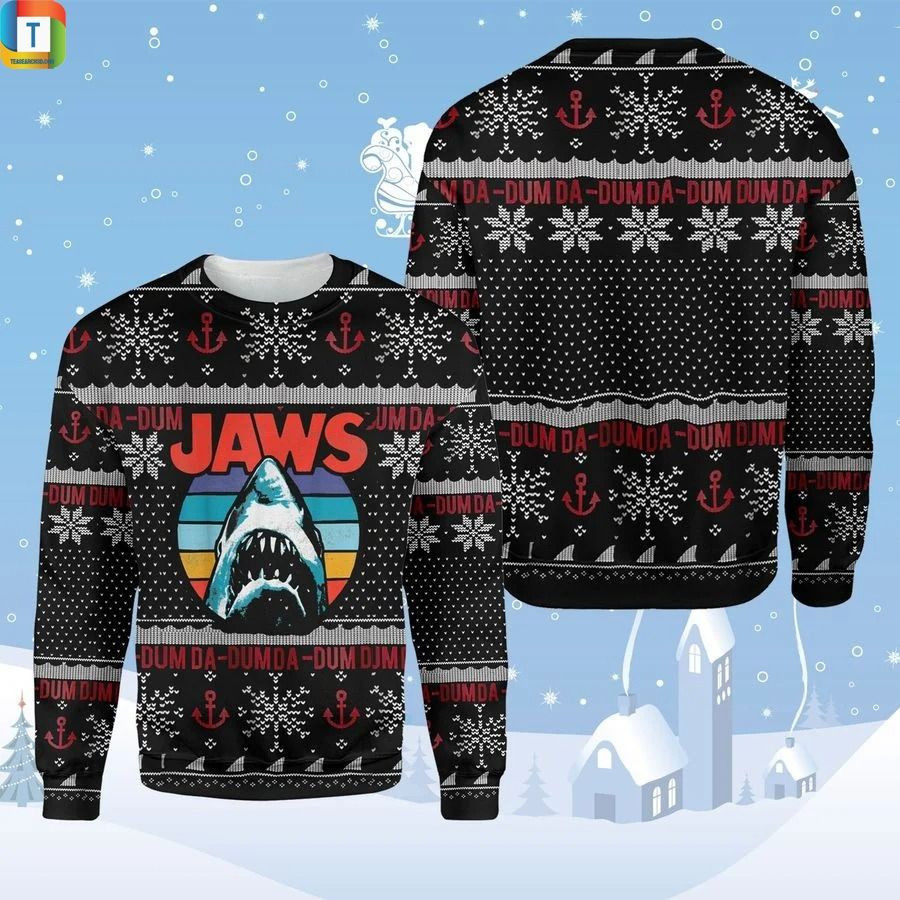 Horror Shark Jaw Ugly Christmas Sweater,