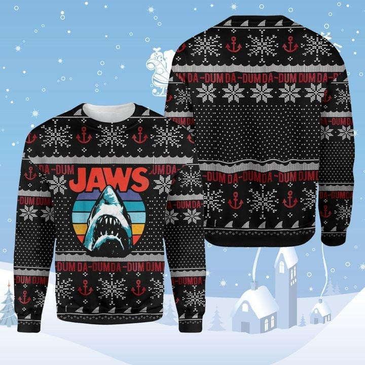 Horror Shark Ugly Christmas Sweater, Perfect Holiday Gift
