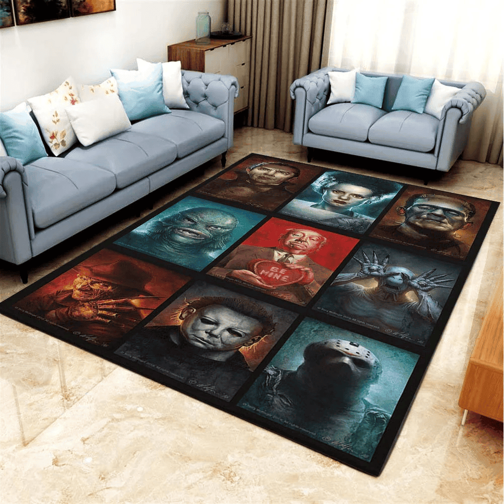 Horror Villain Characters Halloween Specail Kitchen Rectangle Area Rug – Full Print Carpet For Living Room & Bedroom Home Decor