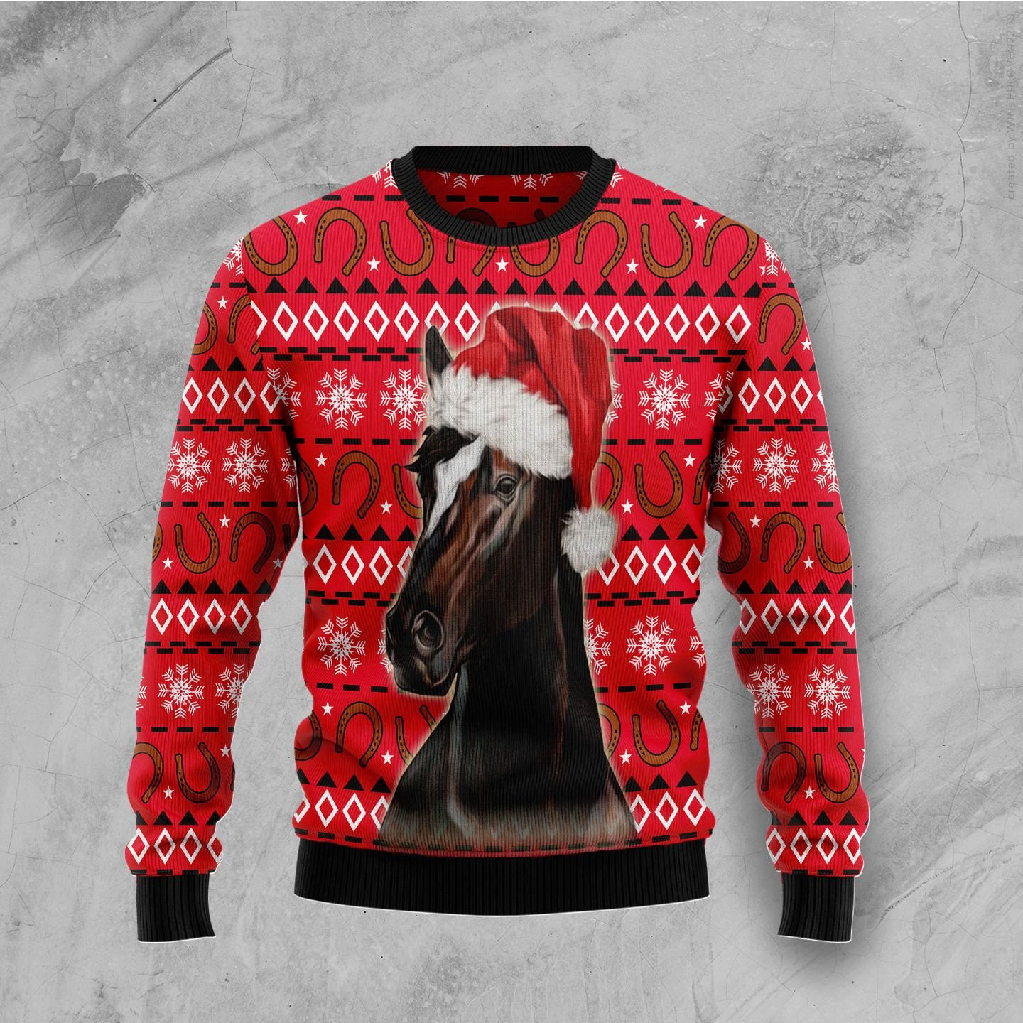 Horse Christmas Pattern Ugly Christmas Sweater, Perfect Holiday Gift
