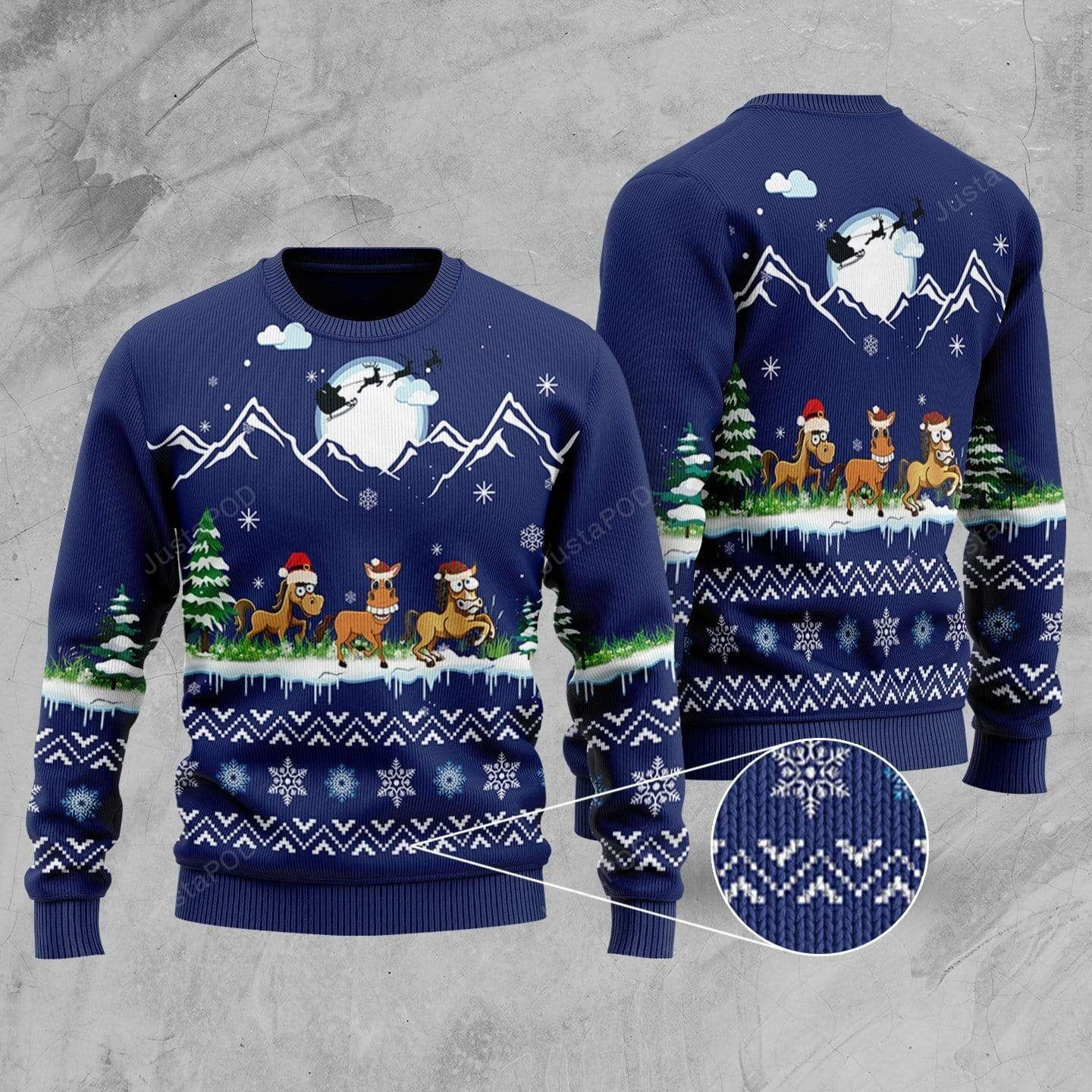 Horse On Christmas Ugly Christmas Sweater, Perfect Holiday Gift