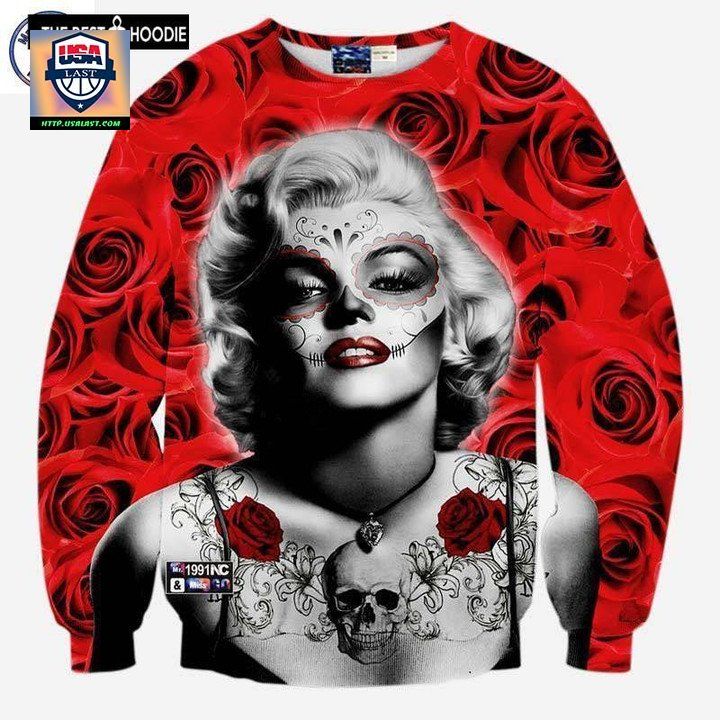 Hot Model New Hoodies Men Women 3D Sweaters Print Monroe Long Sleeve Pullovers Roses Flowers Hoodies Sh6538