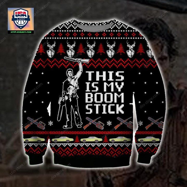 Hot This Is My Boomstick Printed Sweater