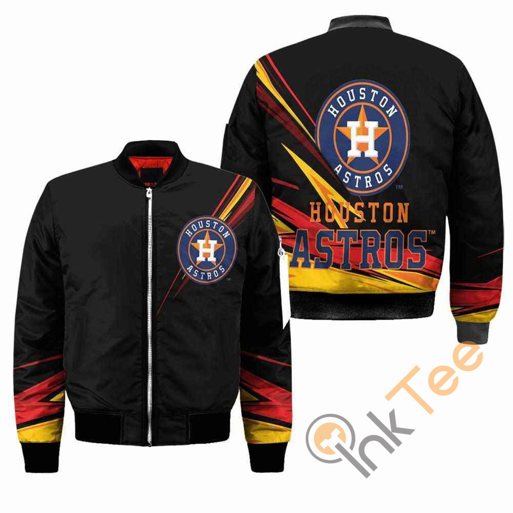 Houston Astros Black Bomber Jacket | MLB Team Jacket for Men & Women | Baseball Fan Gift