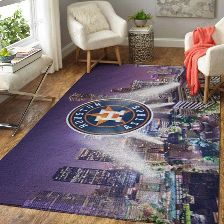 Houston Astros Living Room Rectangle Area Rug – Full Print Carpet For Living Room & Bedroom Home Decor