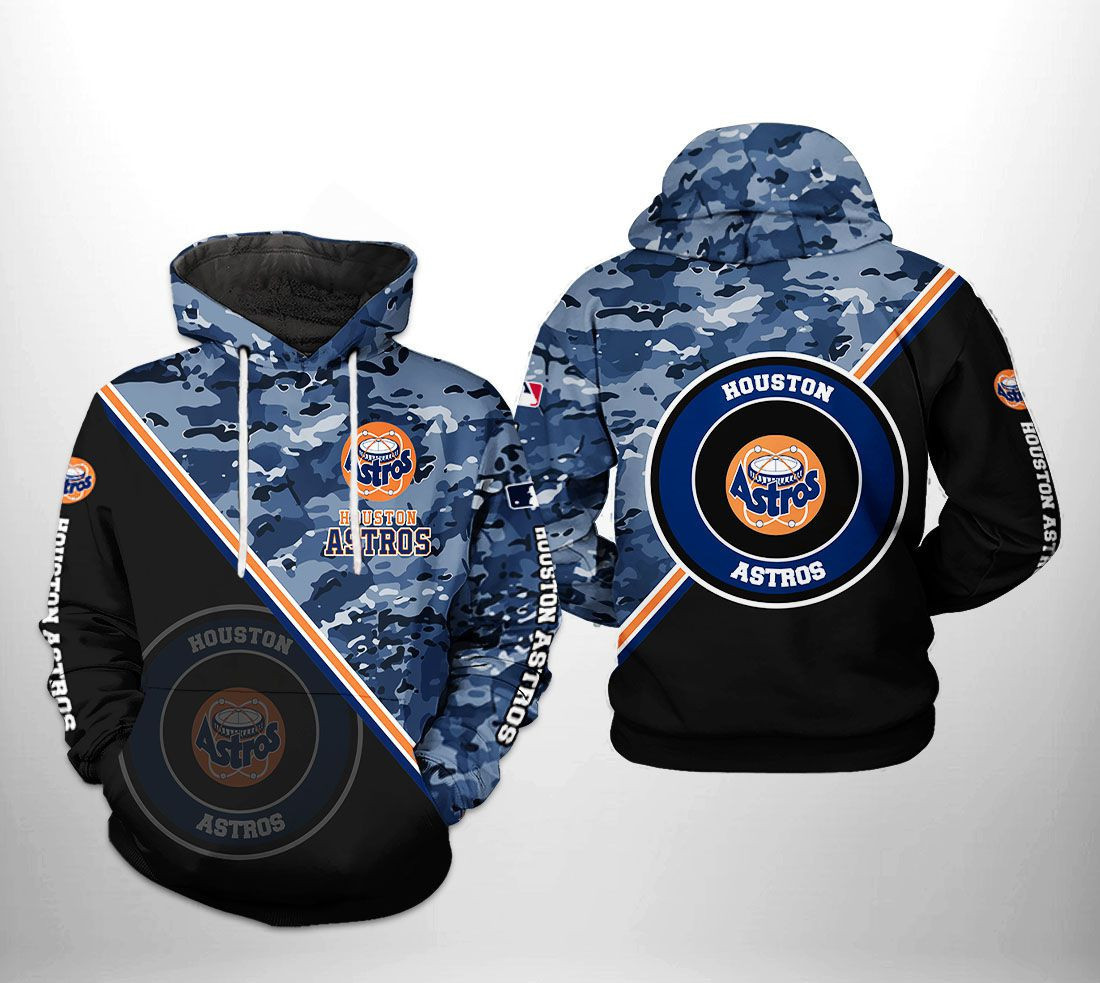 Houston Astros MLB Camo Team 3D All Over Print Hoodie & Zip Hoodie