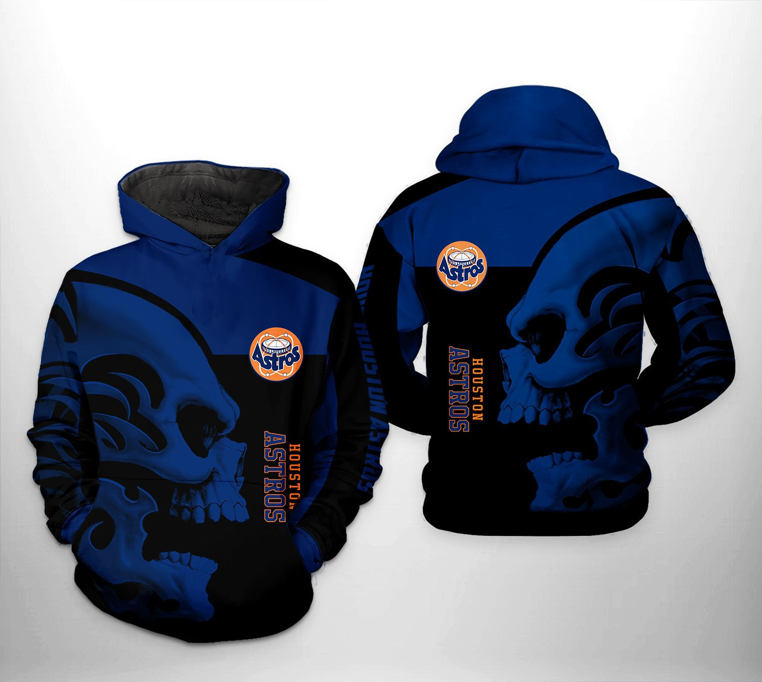 Houston Astros MLB Skull 3D All Over Print Hoodie & Zip Hoodie