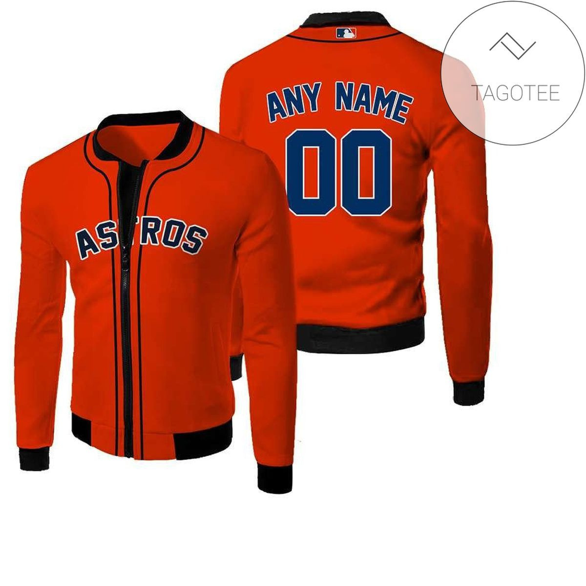 Houston Astros Personalized Name Number Orange Bomber Jacket | MLB Team Jacket for Men & Women | Baseball Fan Gift