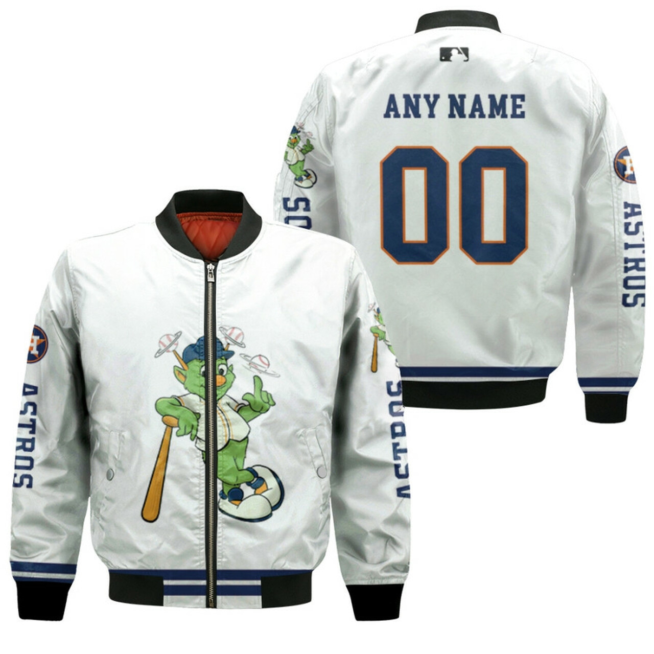 Houston Astros Personalized Name Number Orbit Bomber Jacket | MLB Team Jacket for Men & Women | Baseball Fan Gift