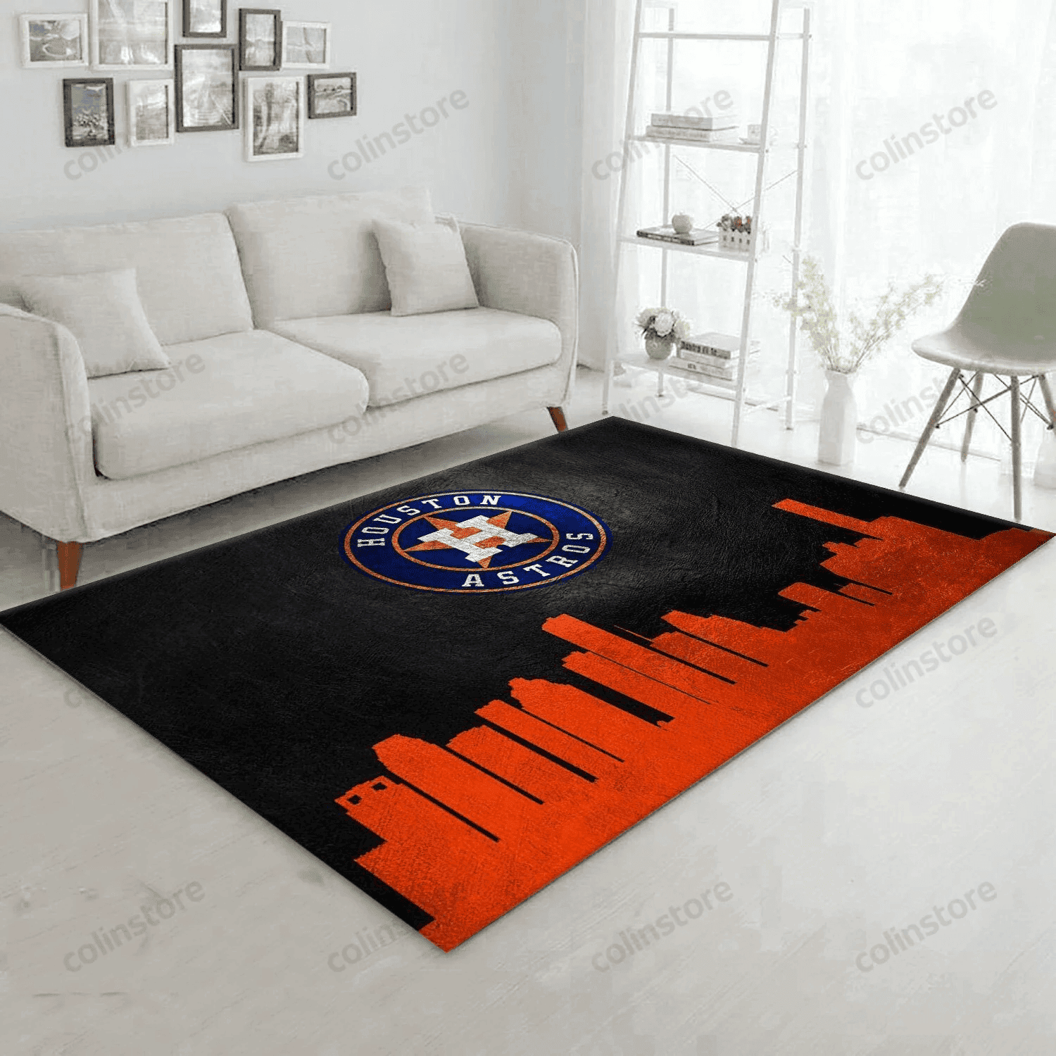 Houston Astros Skyline Rectangle Area Rug – Full Print Carpet For Living Room & Bedroom Home Decor