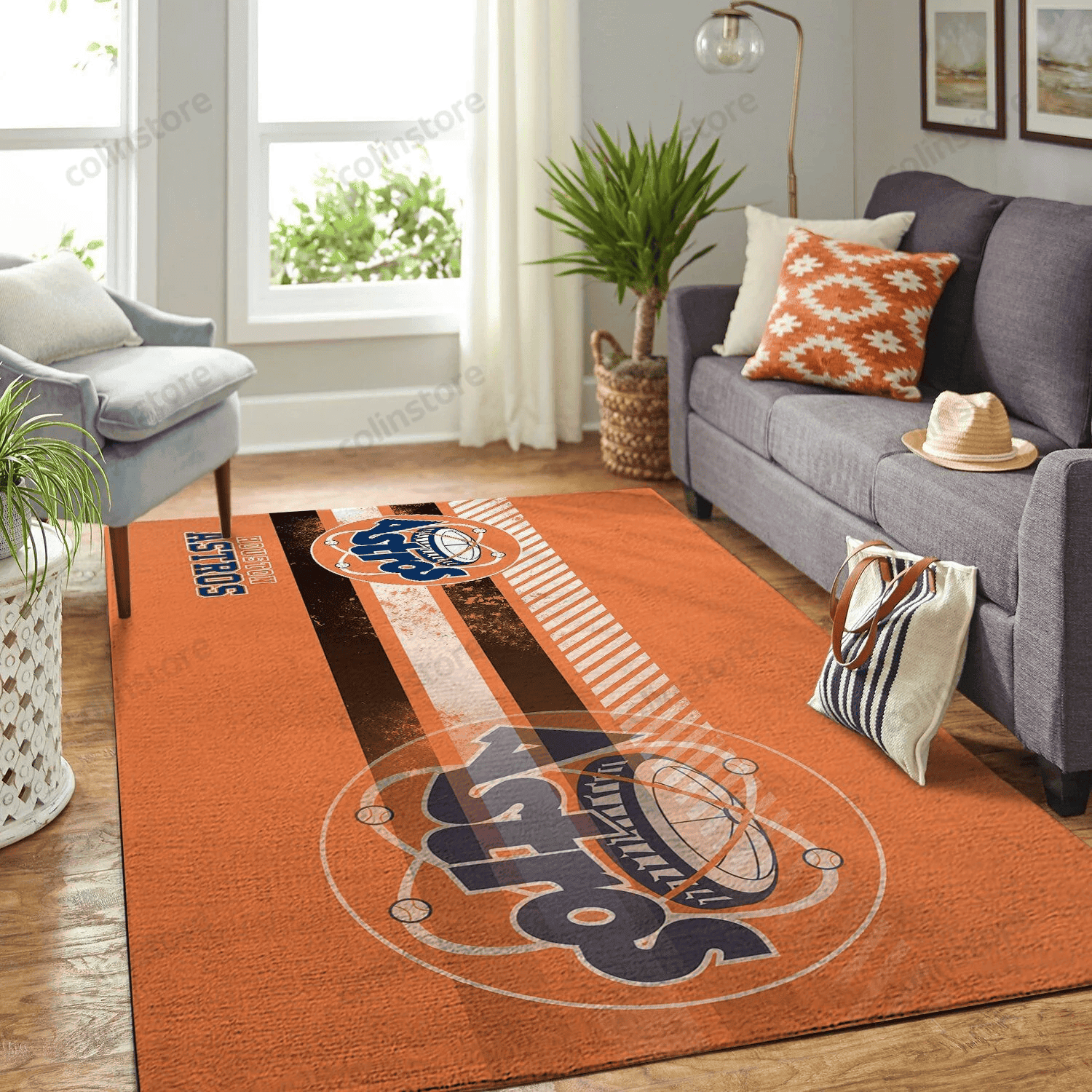 Houston Astros Team Logo Nice Gift Rectangle Area Rug – Full Print Carpet For Living Room & Bedroom Home Decor