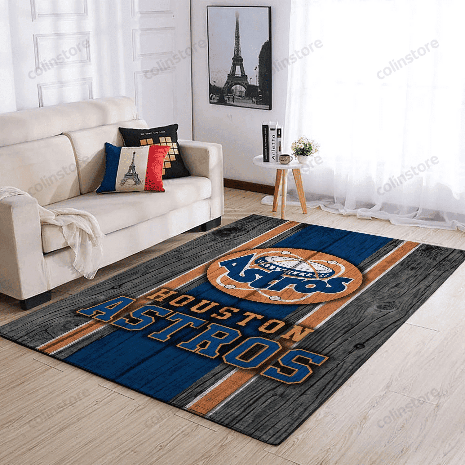 Houston Astros Team Logo Rectangle Area Rug – Full Print Carpet For Living Room & Bedroom Home Decor