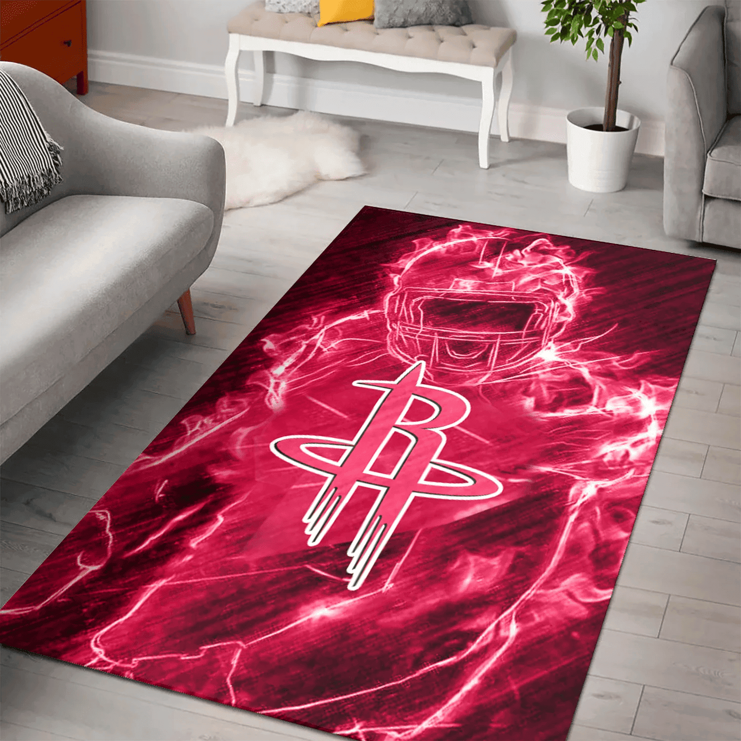 Houston Rocket Legend 3D Full Print Rectangle Area Rug – Full Print Carpet For Living Room & Bedroom Home Decor