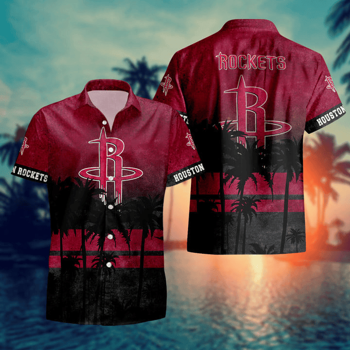 Houston Rockets Sunset Palms Aloha Hawaiian Shirt for Men & Women