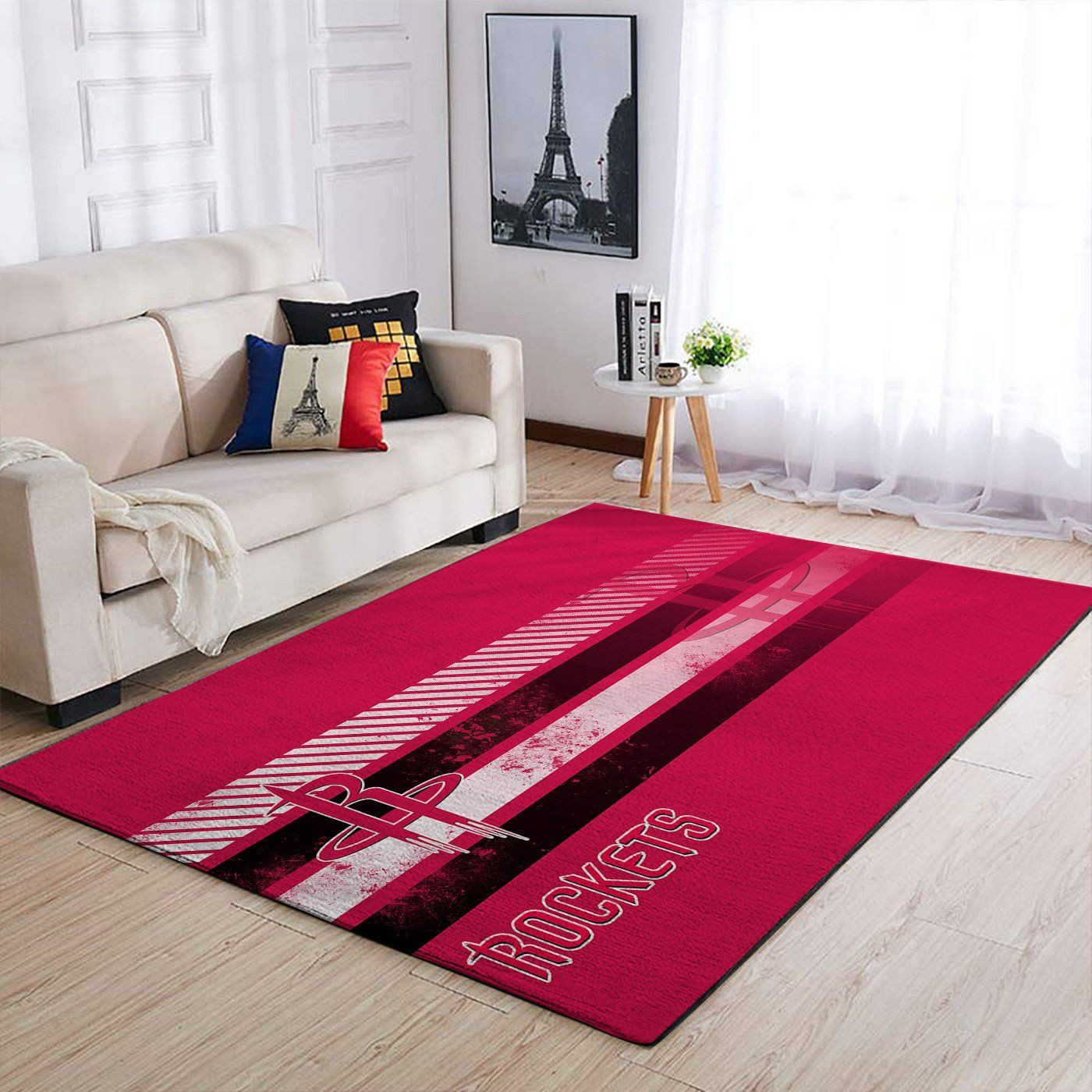 Houston Rockets Team Logo Nice Gift Rectangle Area Rug – Full Print Carpet For Living Room & Bedroom Home Decor