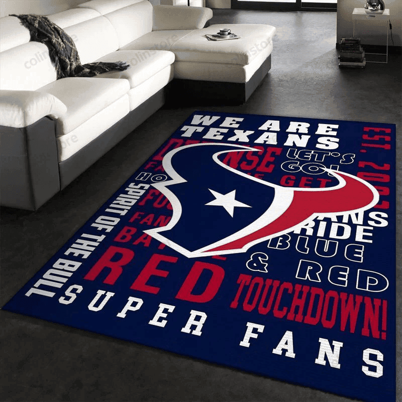 Houston Texans 1 3D Rectangle Area Rug – Full Print Carpet For Living Room & Bedroom Home Decor