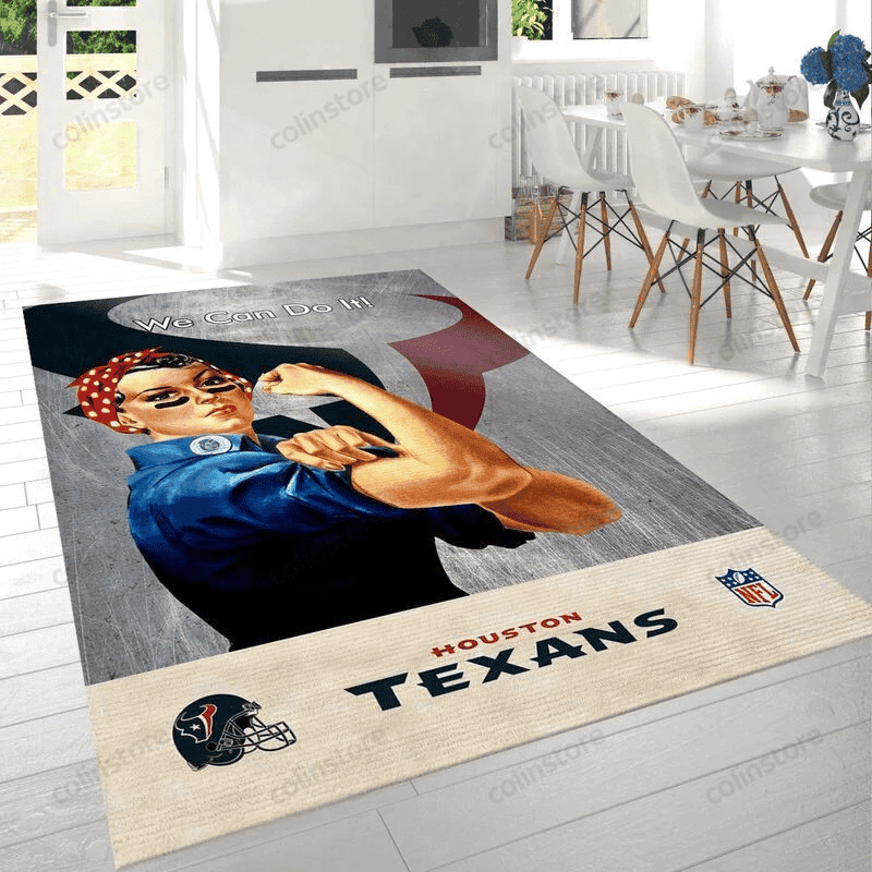 Houston Texans 4 3D Rectangle Area Rug – Full Print Carpet For Living Room & Bedroom Home Decor
