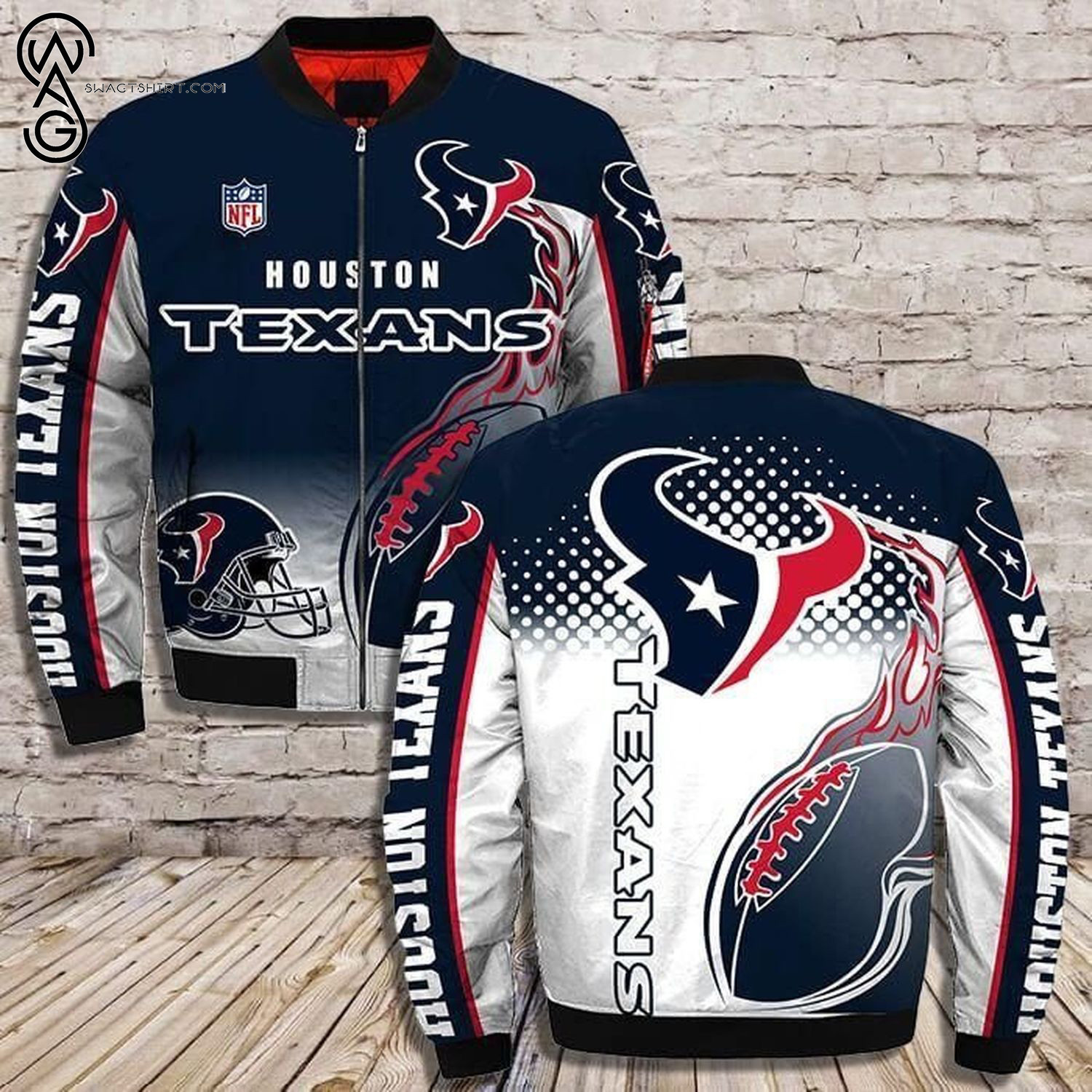 Houston Texans Bomber Jacket | NFL Team Jacket for Men & Women | Football Fan Gift