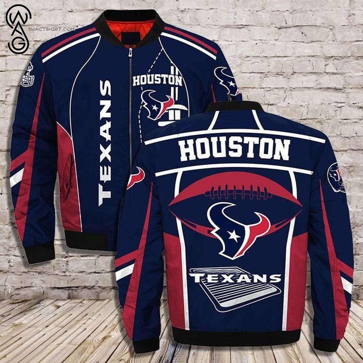 Houston Texans Bomber Jacket | NFL Team Jacket for Men & Women | Football Fan Gift
