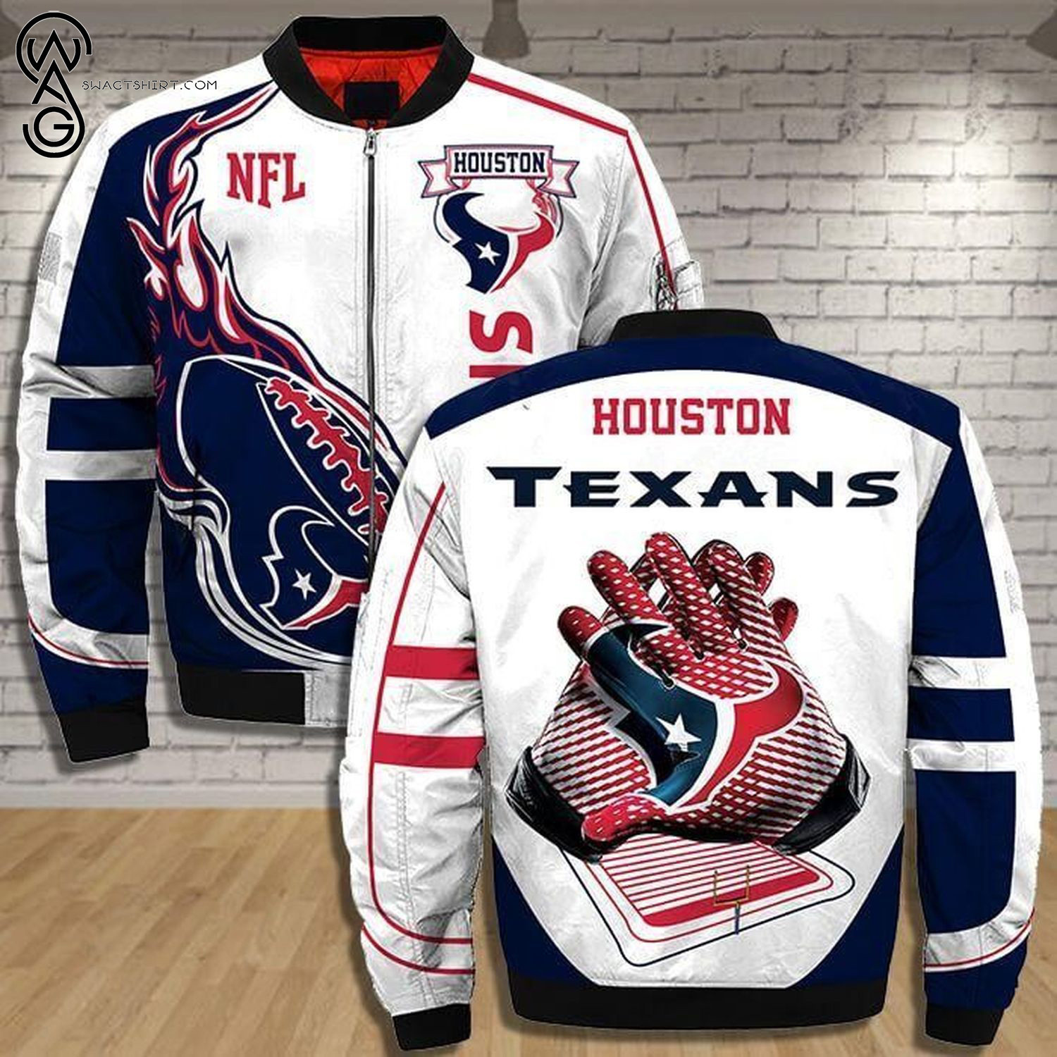 Houston Texans Bomber Jacket | NFL Team Jacket for Men & Women | Football Fan Gift