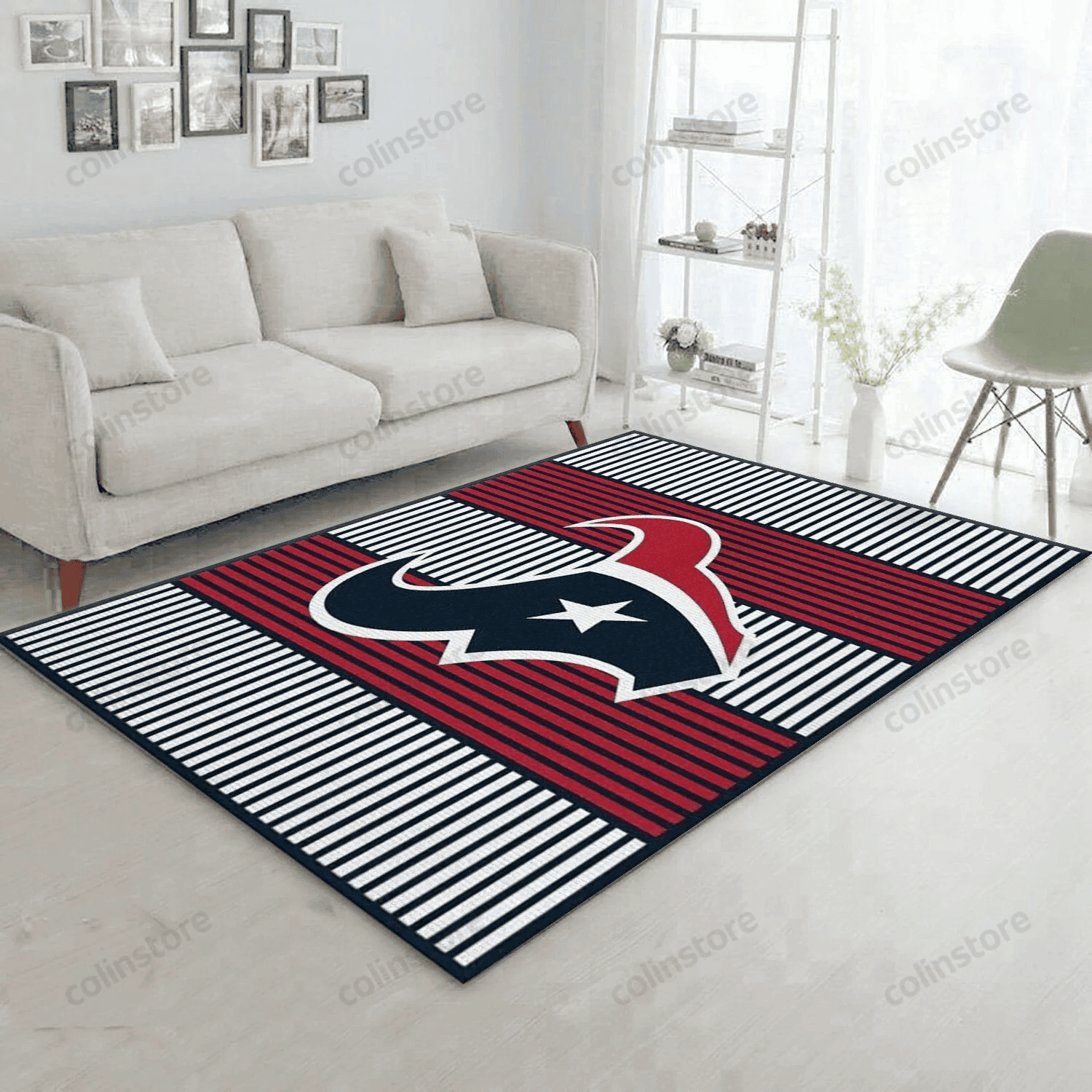 Houston Texans Imperial Champion Rug Rectangle Area Rug – Full Print Carpet For Living Room & Bedroom Home Decor