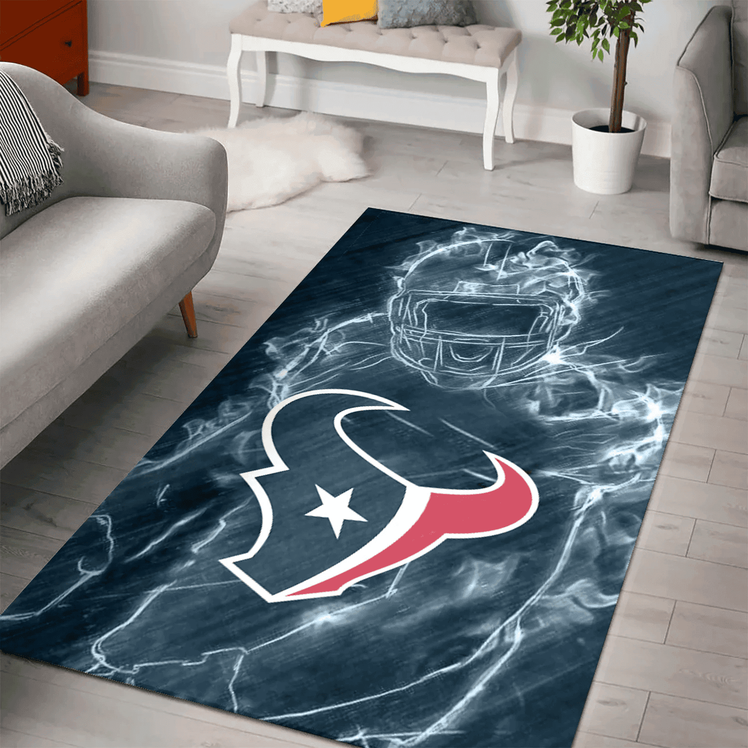 Houston Texans Legend 3D Full Print Rectangle Area Rug – Full Print Carpet For Living Room & Bedroom Home Decor