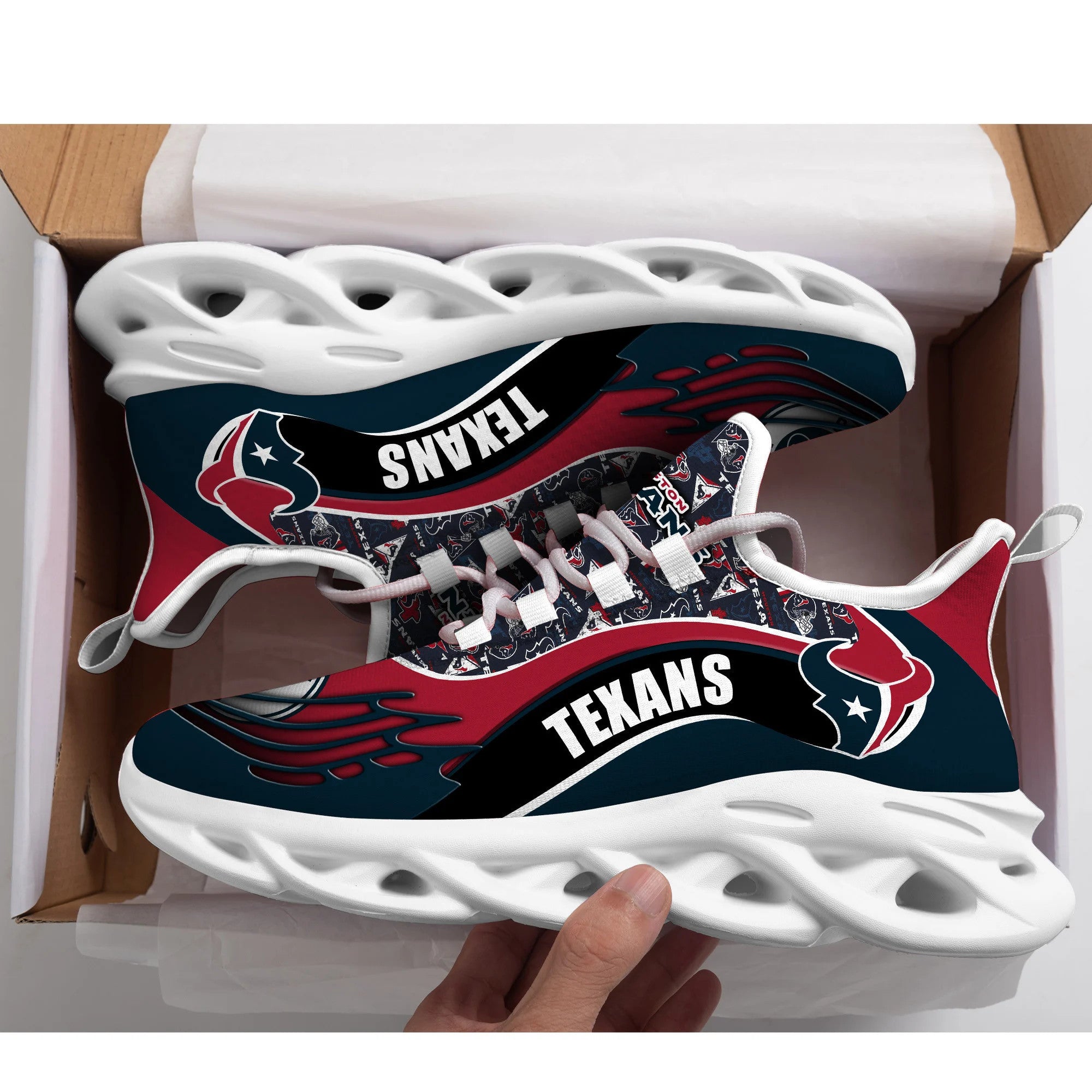 Houston Texans NFL Max Soul Shoes Sneakers for Men And Women – NFL Football Fan Shoes, Team Sneakers