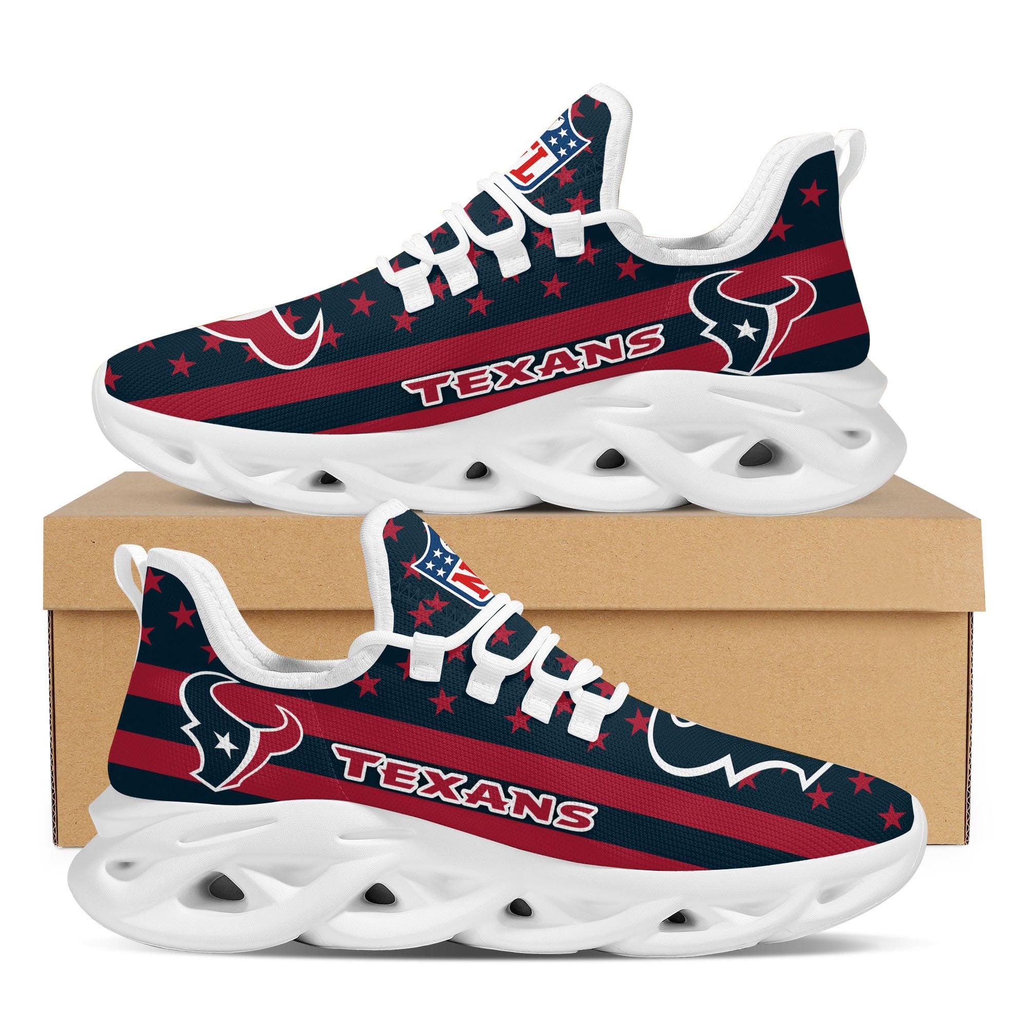 Houston Texans NFL Max Soul Shoes Sneakers for Men And Women – NFL Football Fan Shoes, Team Sneakers
