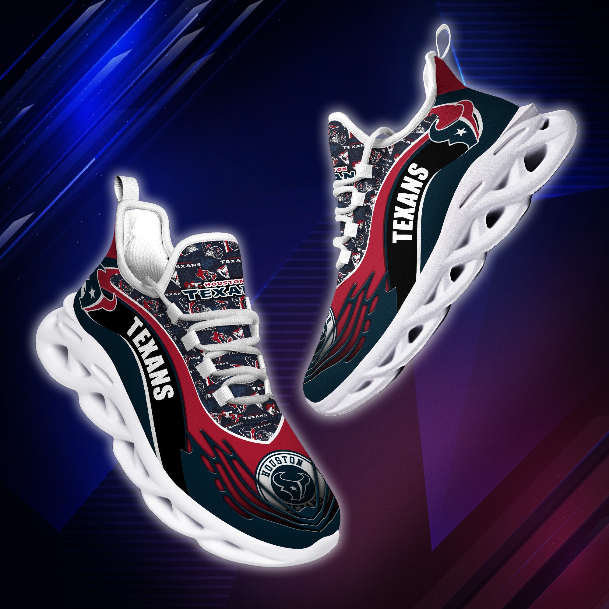 Houston Texans NFL Max Soul Shoes Sneakers for Men And Women – NFL Football Fan Shoes, Team Sneakers - Image 3
