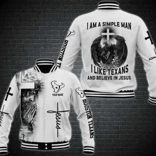 Houston Texans Personalized Baseball Jacket for Men & Women | NFL Team Fan Gift