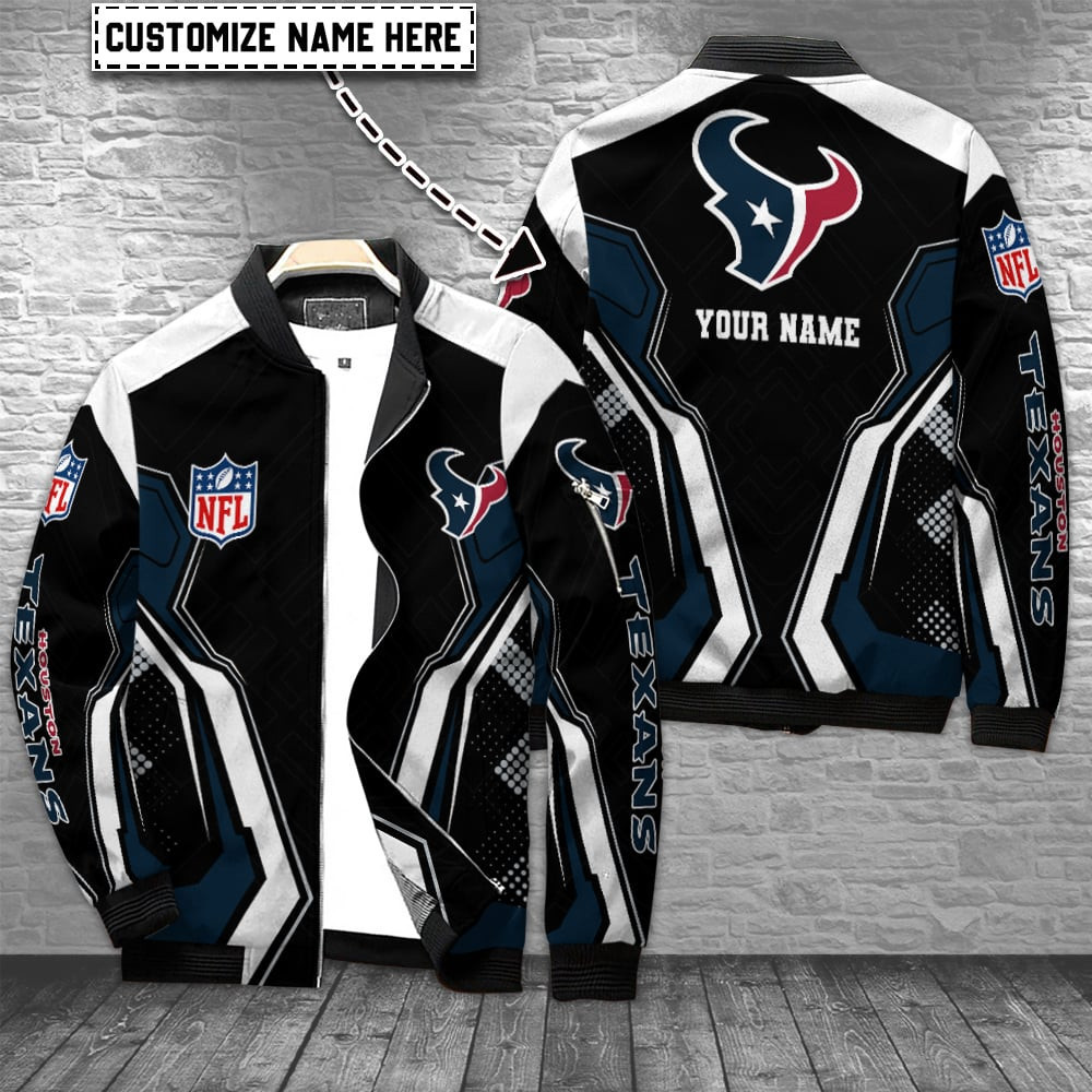 Houston Texans Personalized Bomber Jacket | NFL Team Jacket for Men & Women | Football Fan Gift