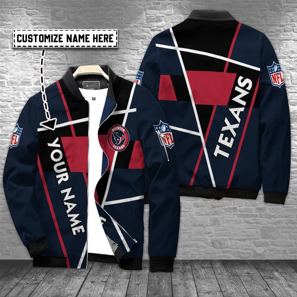 Houston Texans Personalized Bomber Jacket | NFL Team Jacket for Men & Women | Football Fan Gift