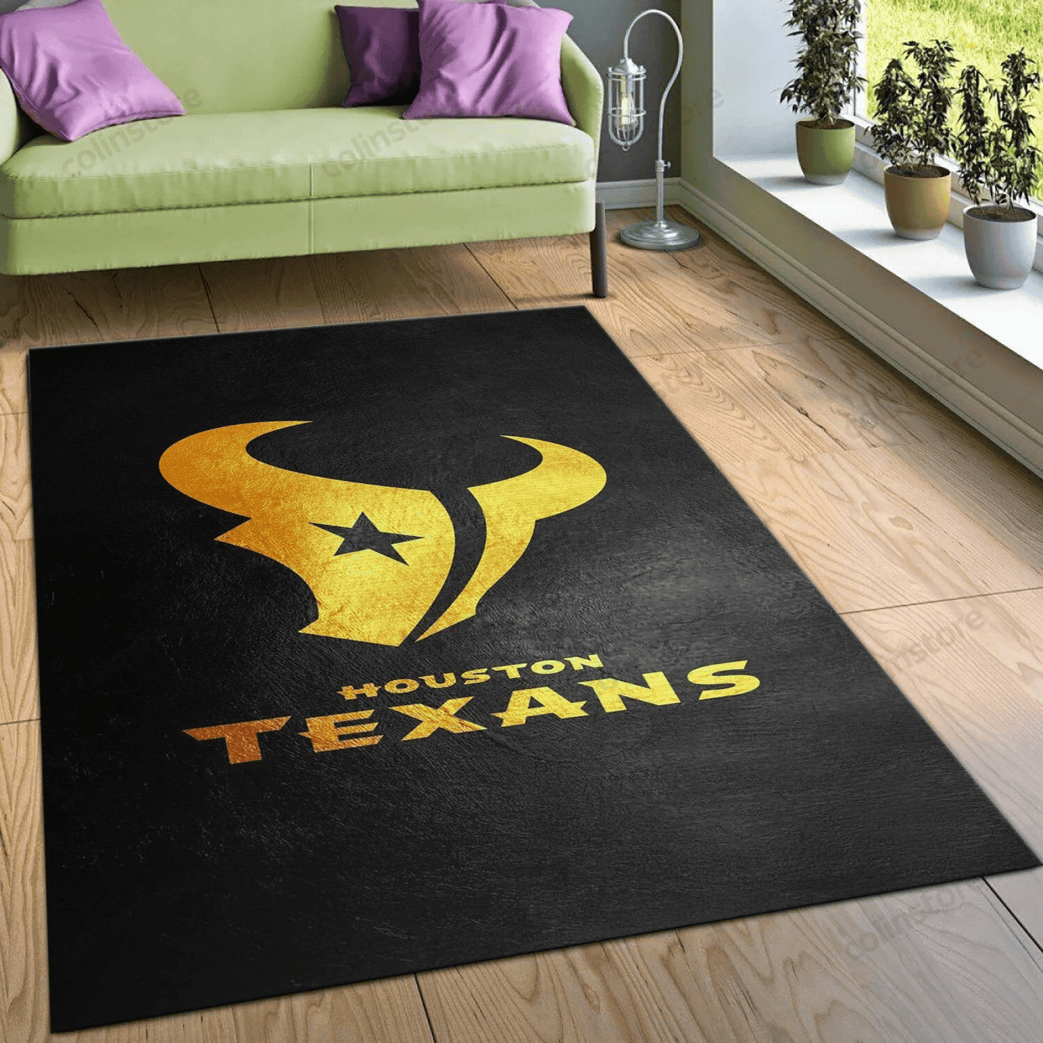 Houston Texans Rectangle Area Rug – Full Print Carpet For Living Room & Bedroom Home Decor