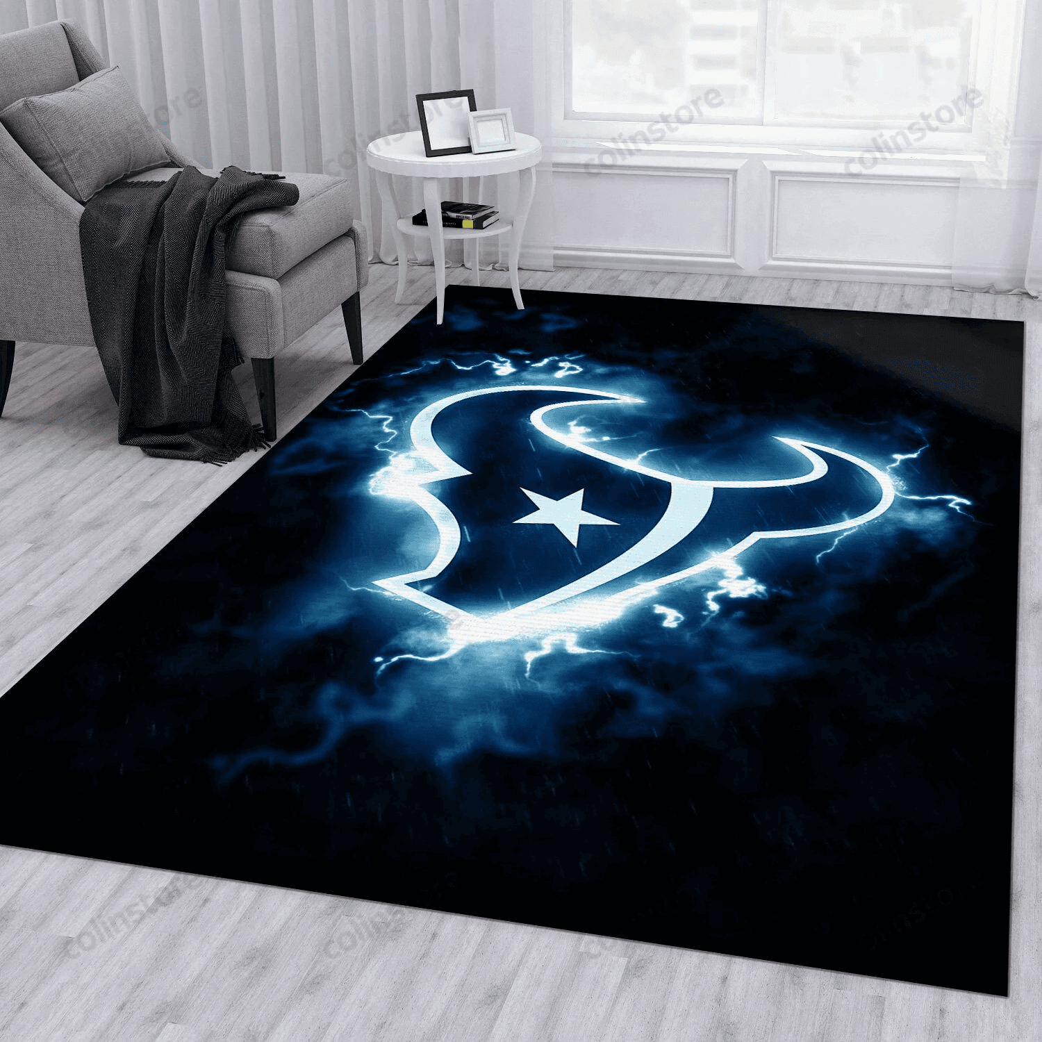 Houston Texans Rectangle Area Rug – Full Print Carpet For Living Room & Bedroom Home Decor