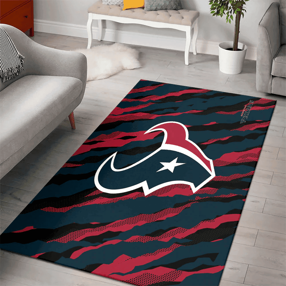 Houston Texans Rectangle Area Rug – Full Print Carpet For Living Room & Bedroom Home Decor