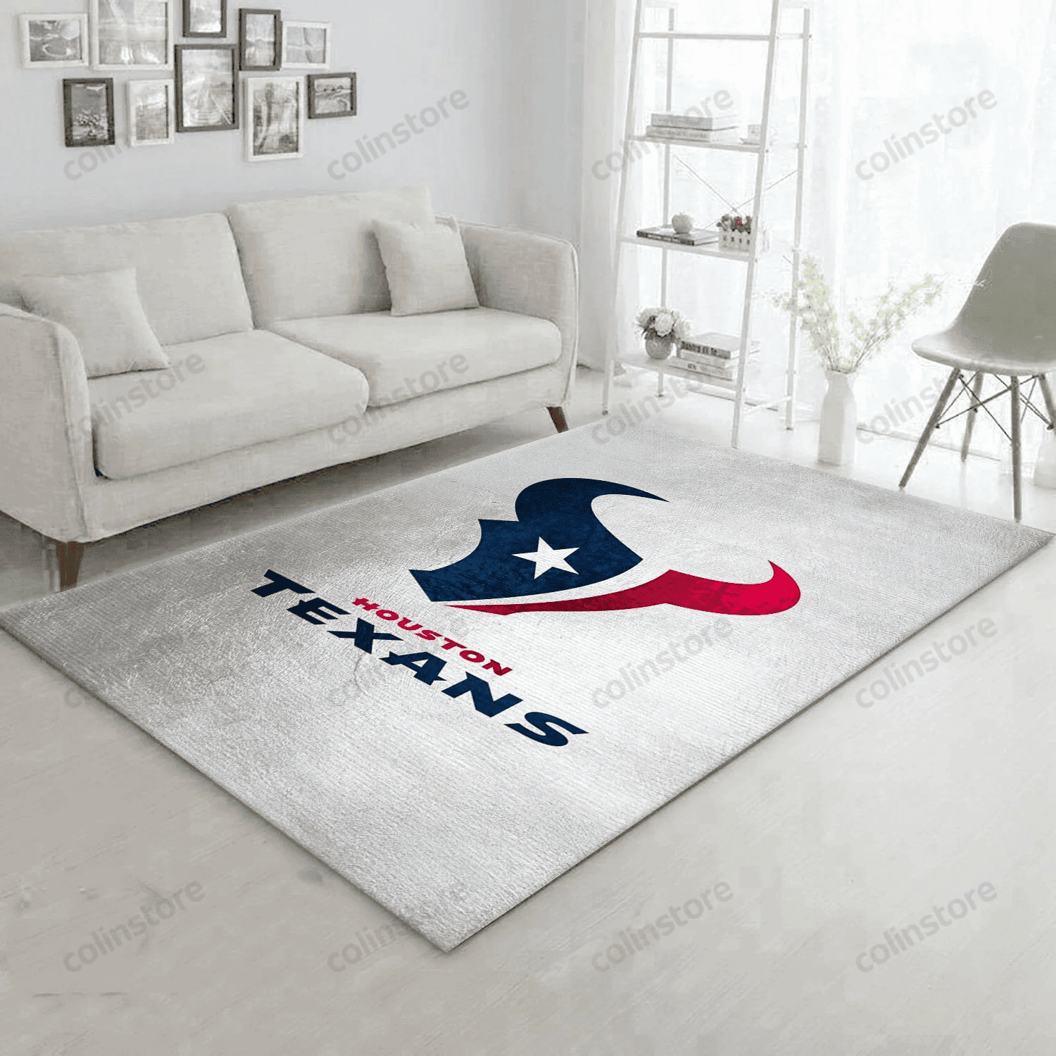 Houston Texans Rectangle Area Rug – Full Print Carpet For Living Room & Bedroom Home Decor