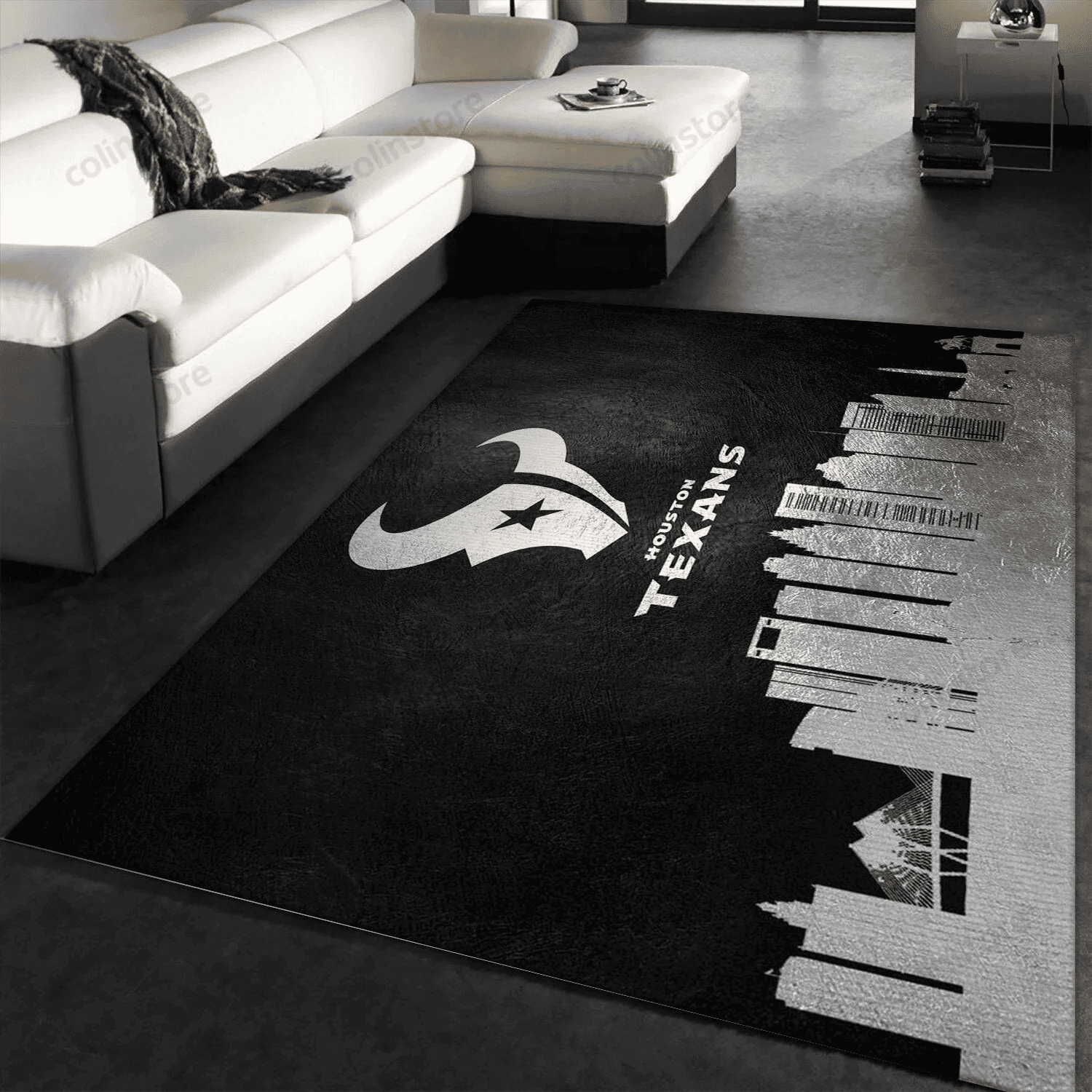 Houston Texans Skyline Rectangle Area Rug – Full Print Carpet For Living Room & Bedroom Home Decor