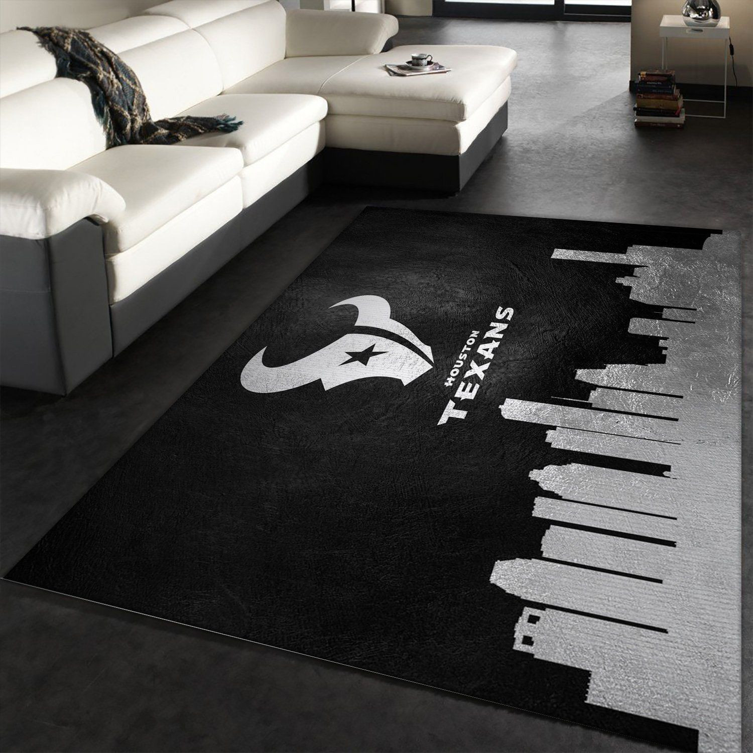 Houston Texans Skyline Rectangle Area Rug – Full Print Carpet For Living Room & Bedroom Home Decor