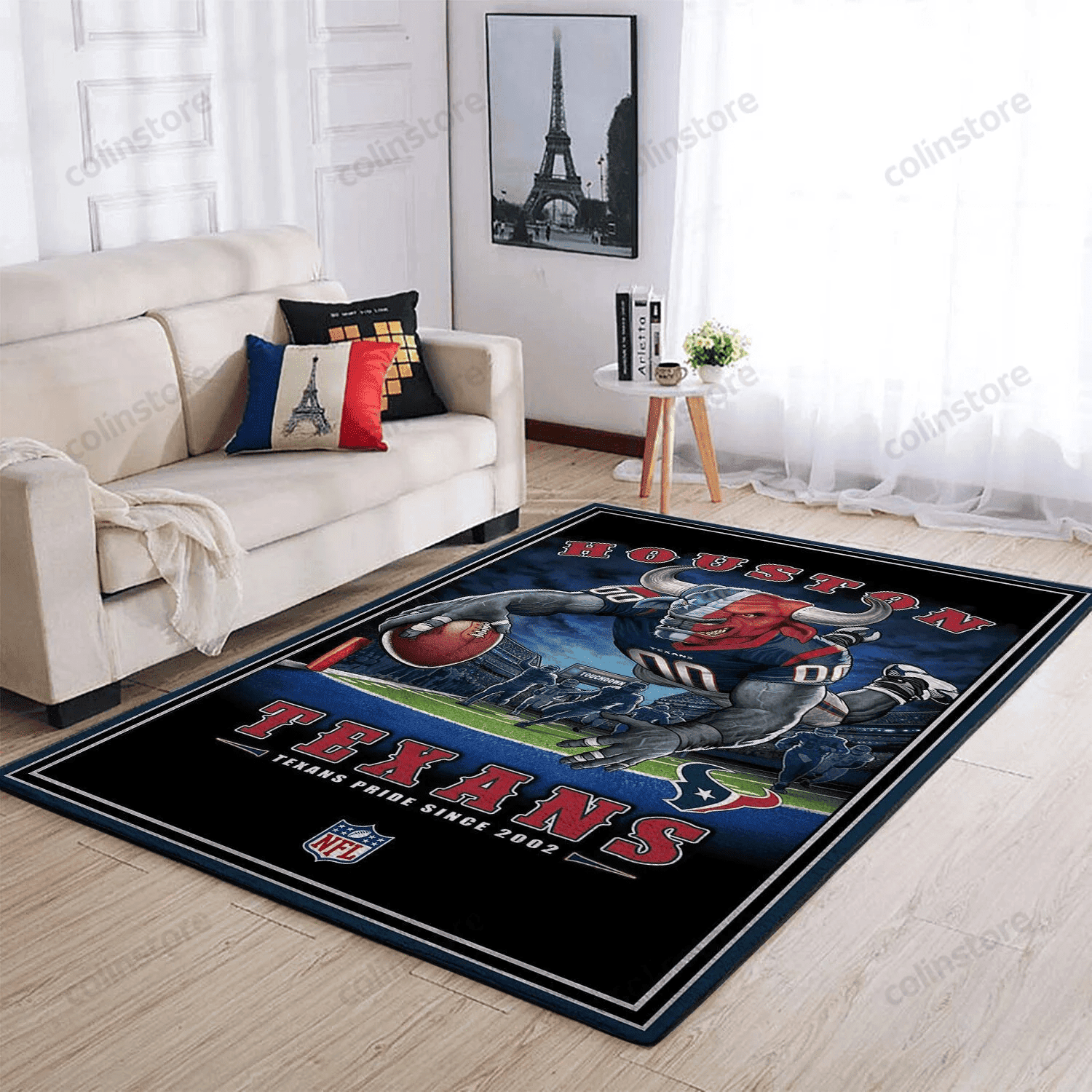 Houston Texans Team Pride Nice Gift Rectangle Area Rug – Full Print Carpet For Living Room & Bedroom Home Decor