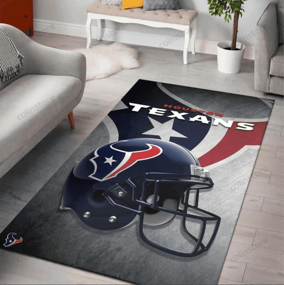 Houston Texans Team Rectangle Area Rug – Full Print Carpet For Living Room & Bedroom Home Decor