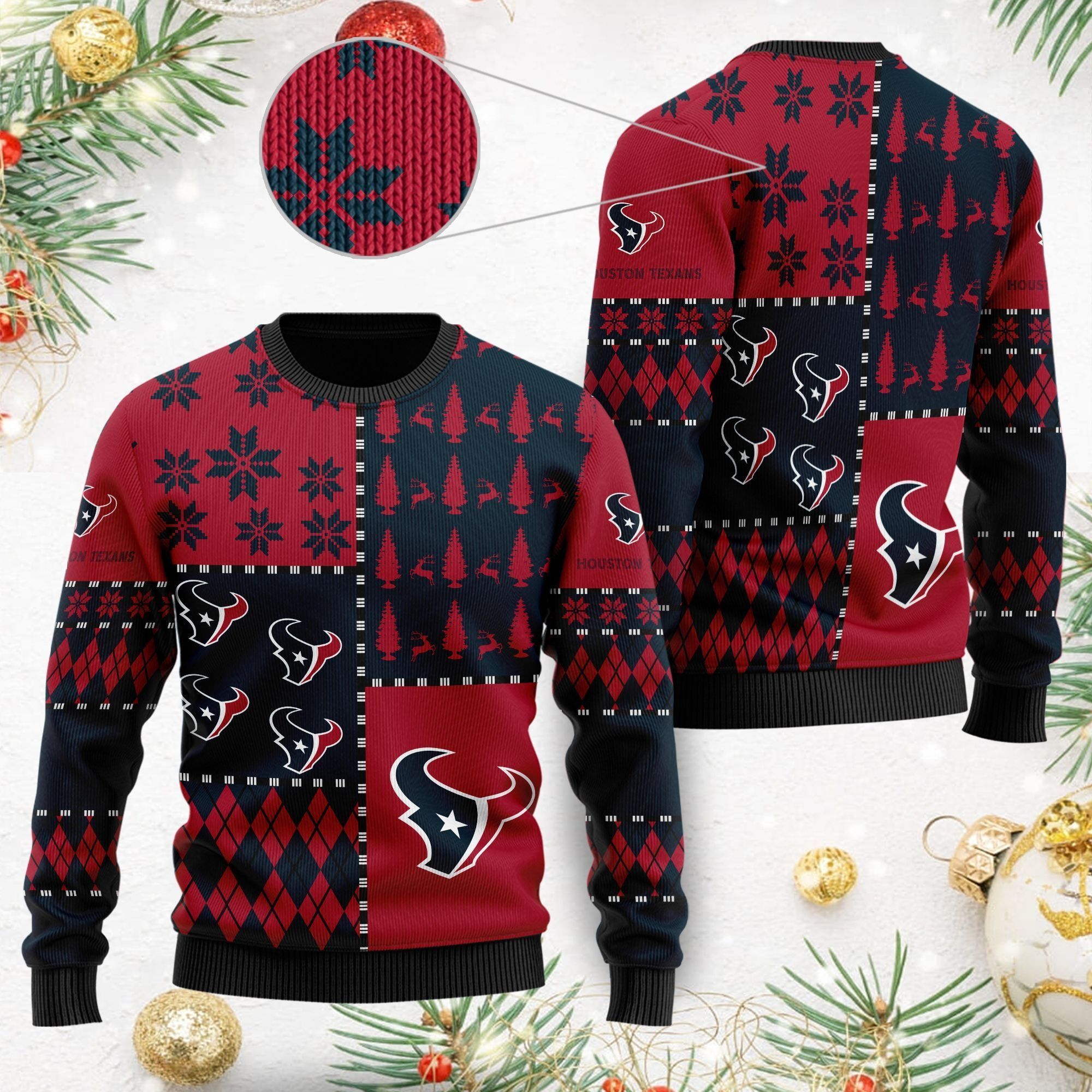 Houston Texans Ugly Christmas Sweater Full Size For Sale Best Christmas Gift For Texans Fans