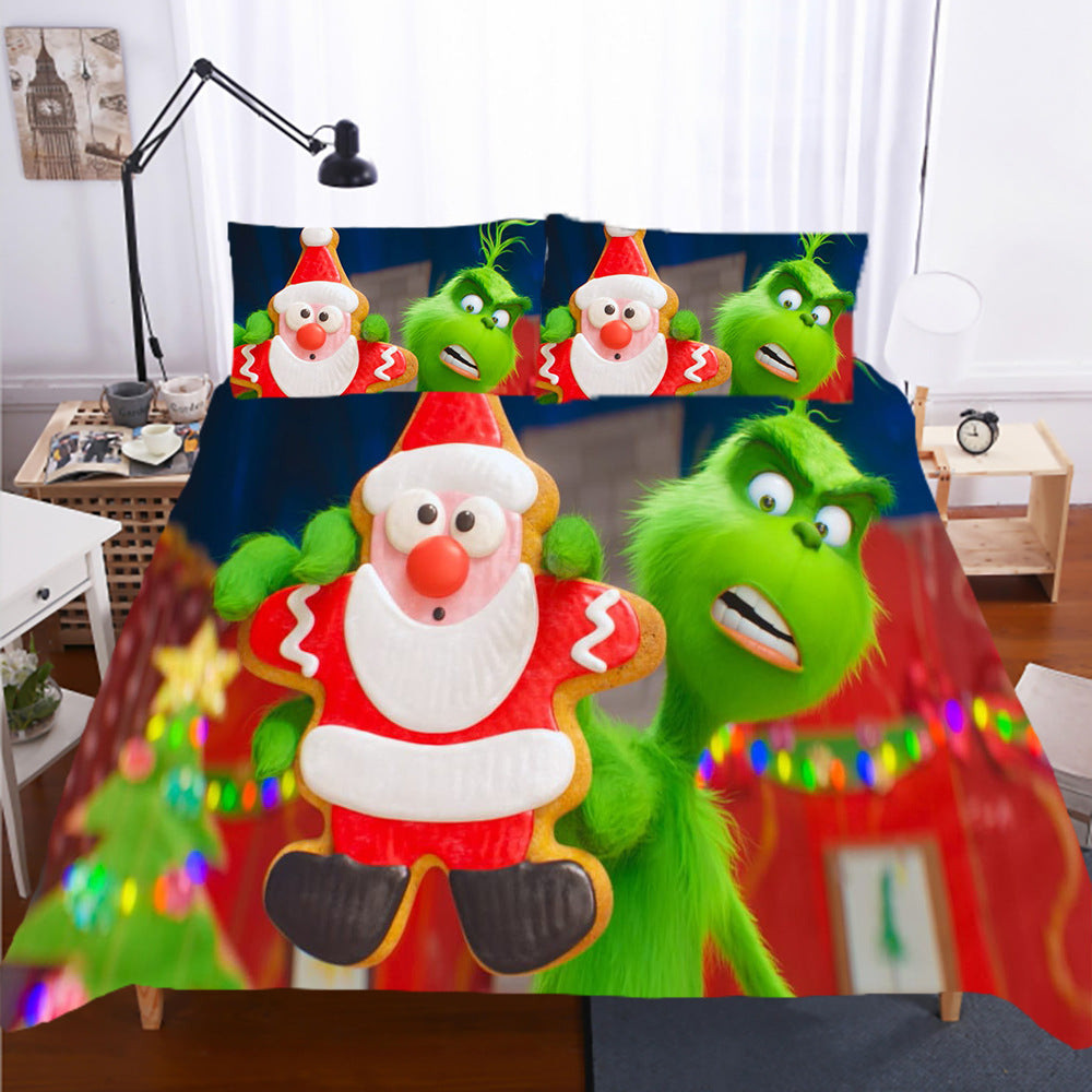 How The Grinch Stole Christmas Duvet Cover Quilt Cover Pillowcase Bedding Set Bed Linen Home Bedroom Decor
