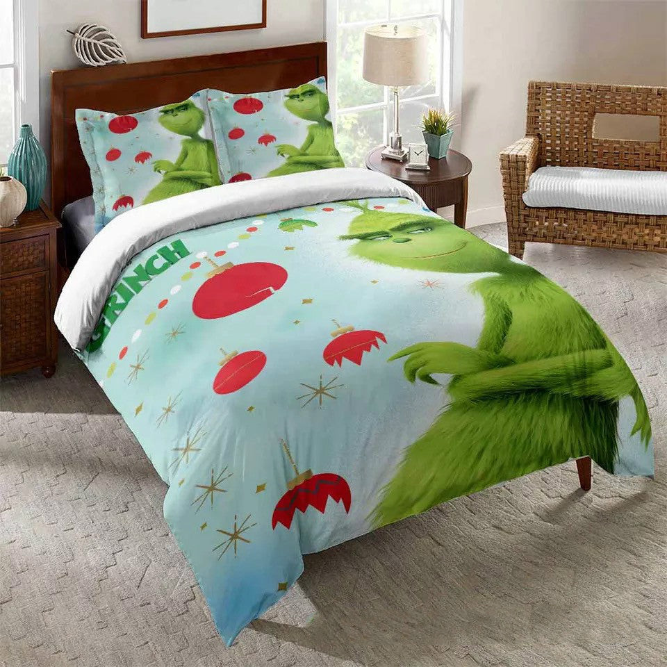 How The Grinch Stole Christmas Duvet Cover Quilt Cover Pillowcase Bedding Set Bed Linen Home Bedroom Decor