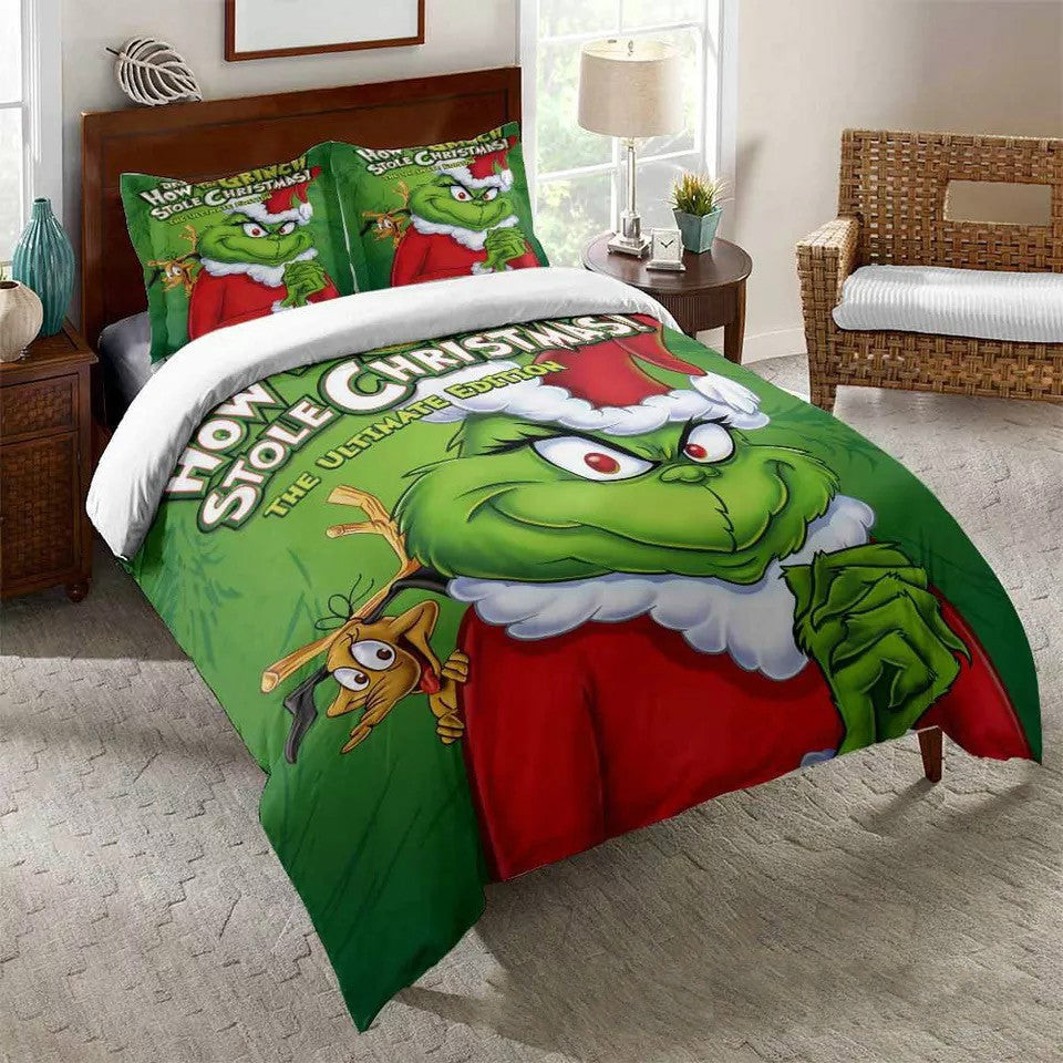 How The Grinch Stole Christmas Duvet Cover Quilt Cover Pillowcase Bedding Set Bed Linen Home Bedroom Decor